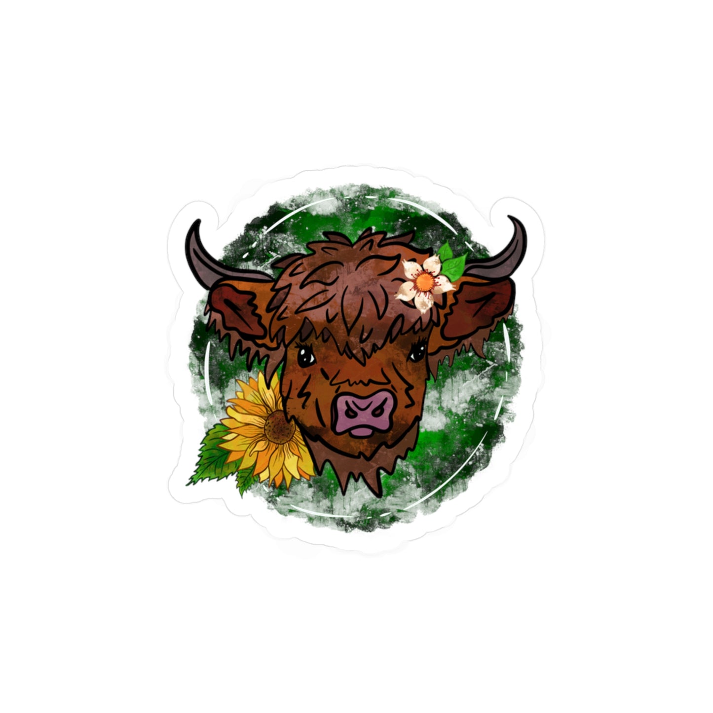 Highland Cow Kiss-Cut Vinyl Decals, Cute Animal Stickers, Decorative Wall Art, Gifts for Cow Lovers, Home Decor
