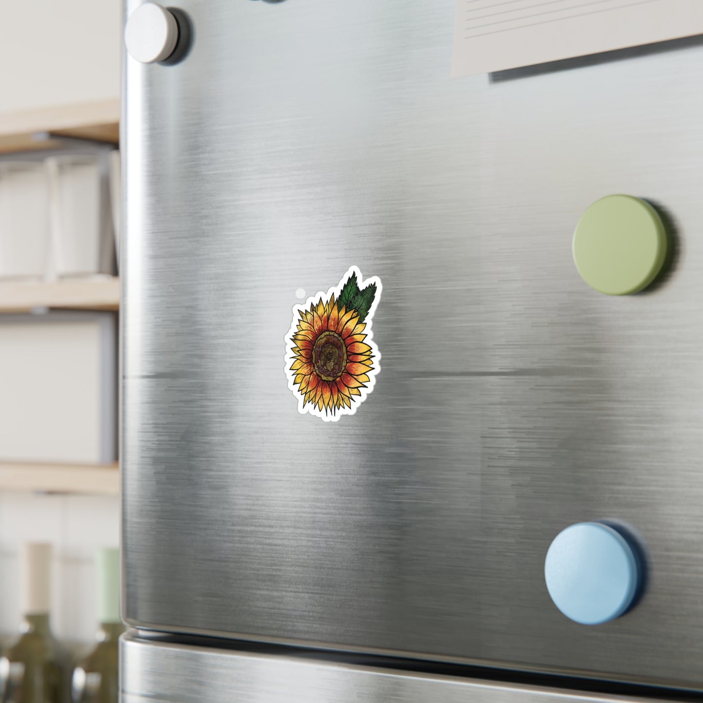 Sunflower Ring of Fire Kiss-Cut Vinyl Decals, Nature-Inspired Stickers for Home Decor, Laptop, Water Bottle, Perfect for Gifts, Gardening Enthusiast