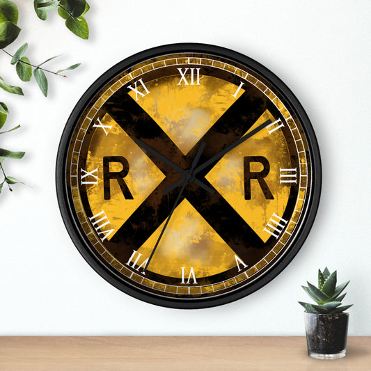 Railroad Sign Wall Clock