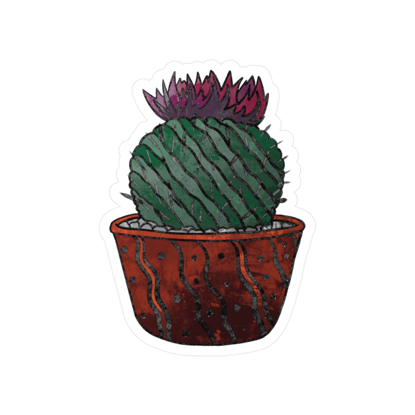 Cactus Vinyl Decal Stickers, Plant Lover Decor, Aesthetic Home & Office, Fun Gifts for Gardeners, Greenery Wall Art