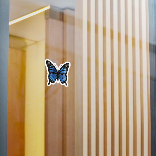 Blue Butterfly Vinyl Sticker