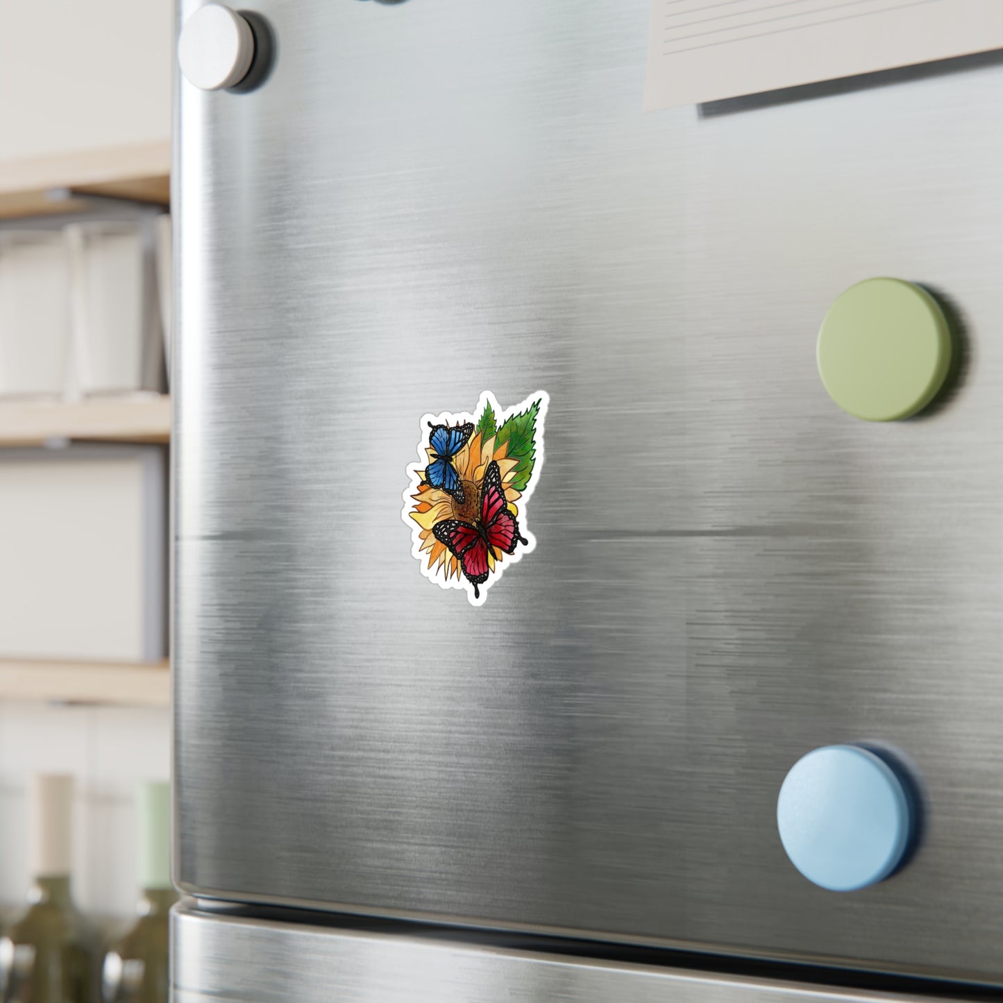 Butterfly Sunflower Vinyl Decals | Custom Wall Art Stickers for Home, Laptop, Scrapbooking, Gifts, Nature Lovers