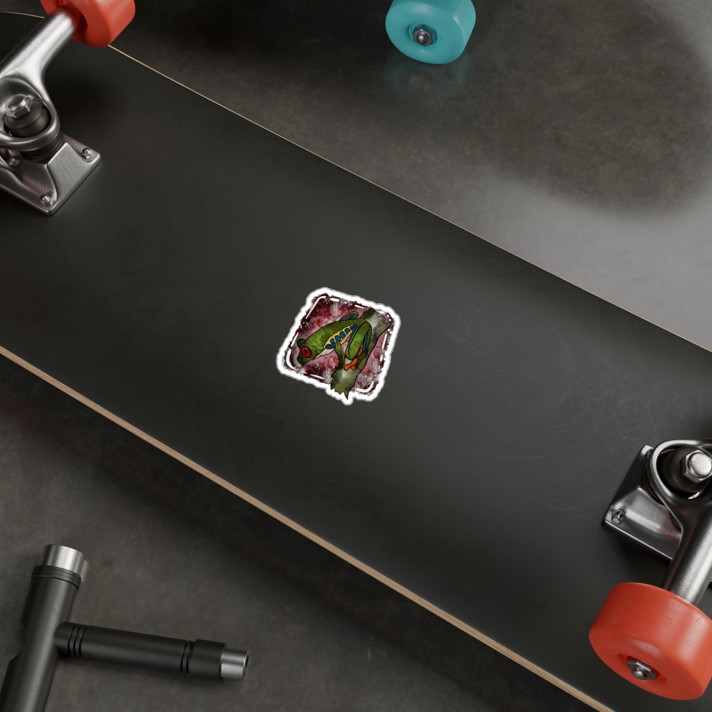 Red Eyed Tree Frog Kiss-Cut Vinyl Decals, Nature Lover Stickers, Perfect for Water Bottles, Laptops, Car Decor, Eco-Friendly Removable Design