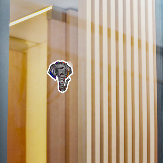 Rainbow Elephant Kiss-Cut Vinyl Decals