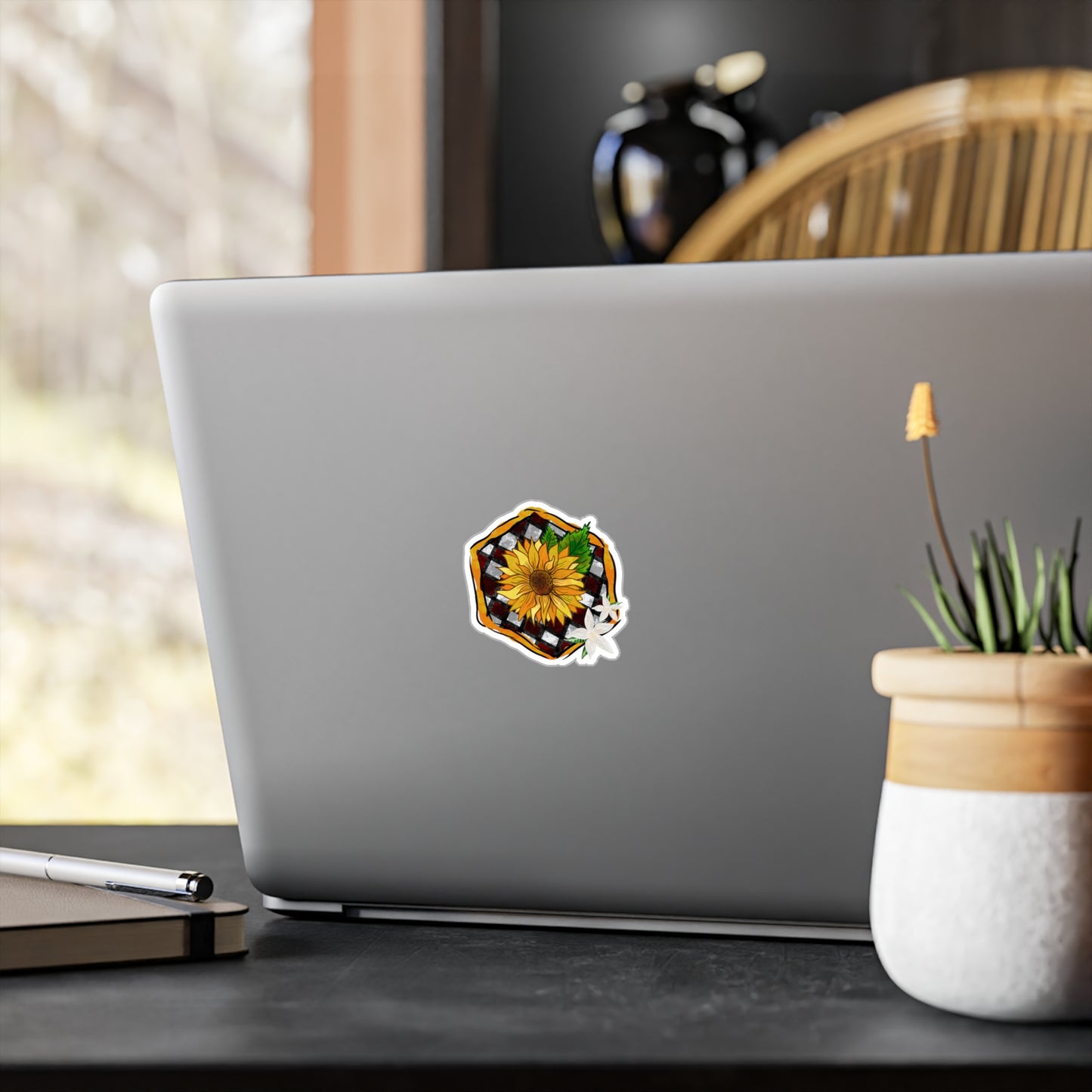Sunflower Checkerboard Kiss-Cut Vinyl Decal