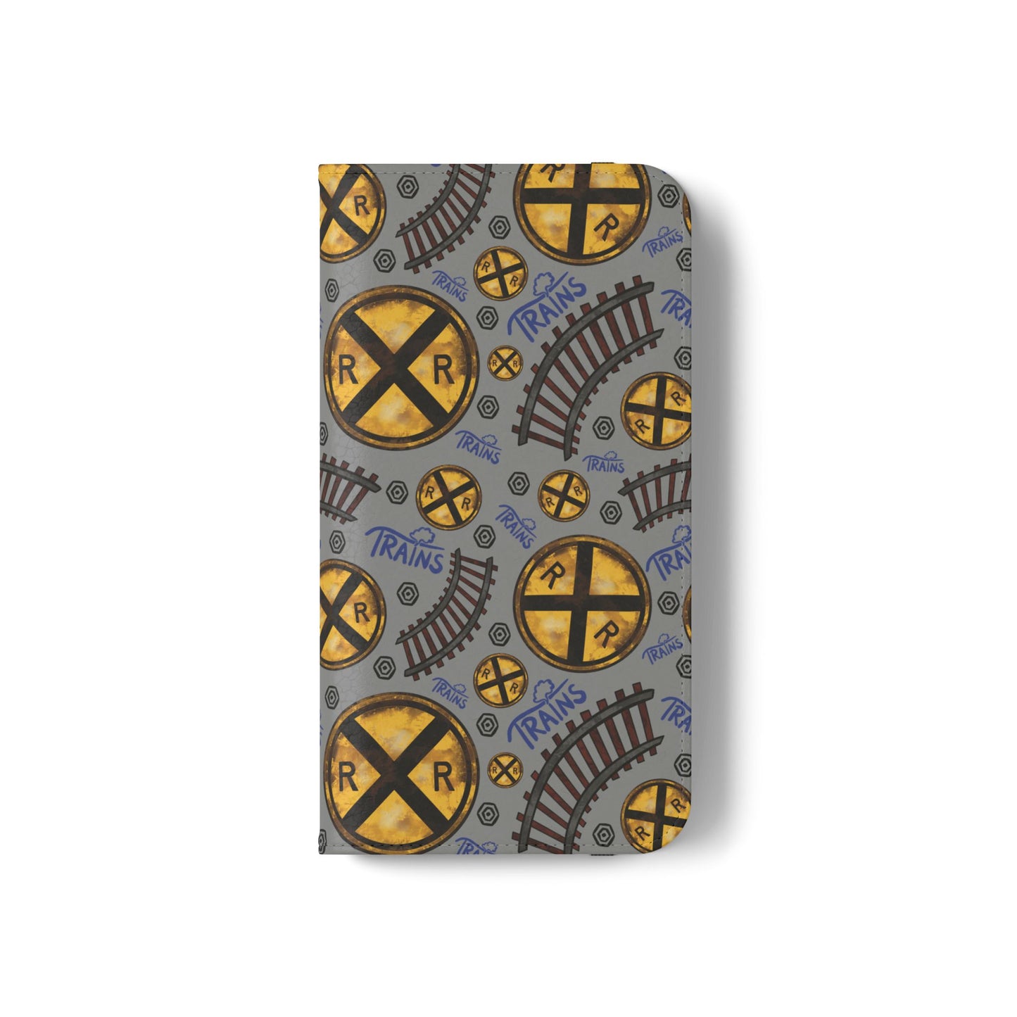 Railroad Sign Flip Wallet Phone Case