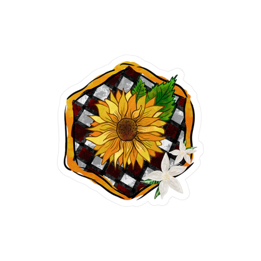 Sunflower Checkerboard Kiss-Cut Vinyl Decal
