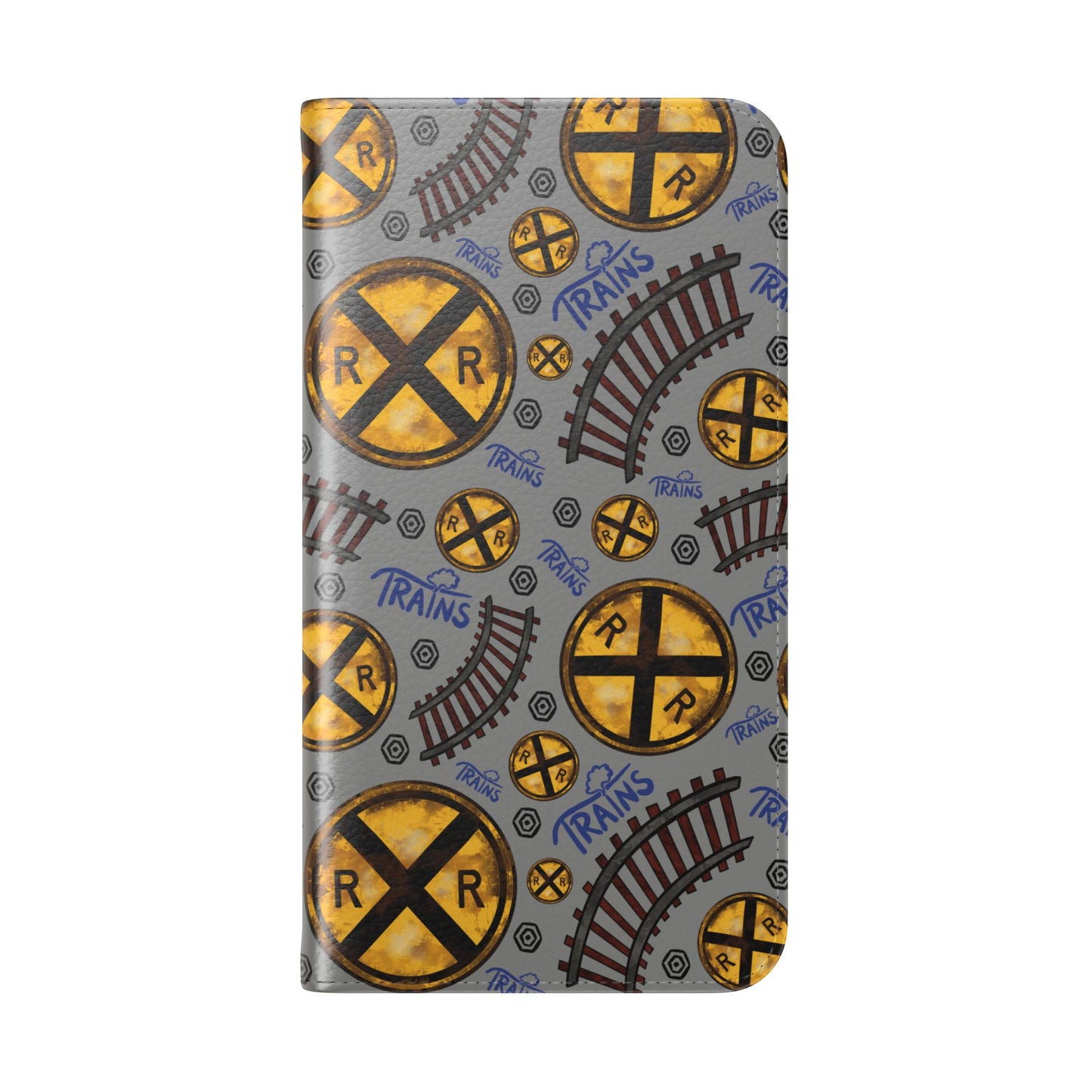 Railroad Sign Flip Wallet Phone Case