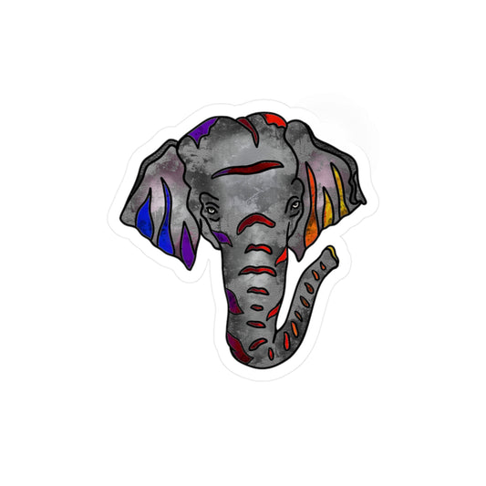 Rainbow Elephant Kiss-Cut Vinyl Decals