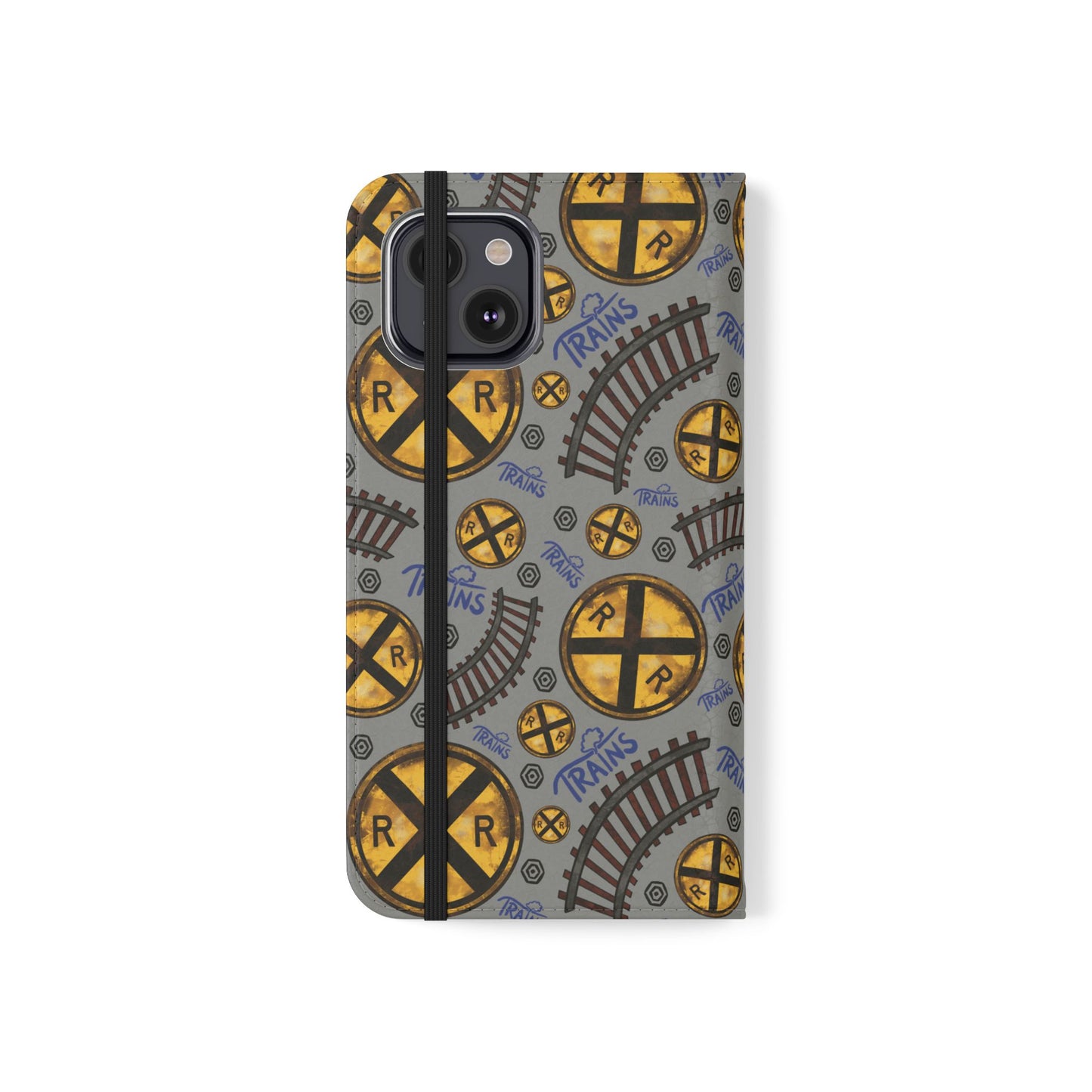 Railroad Sign Flip Wallet Phone Case