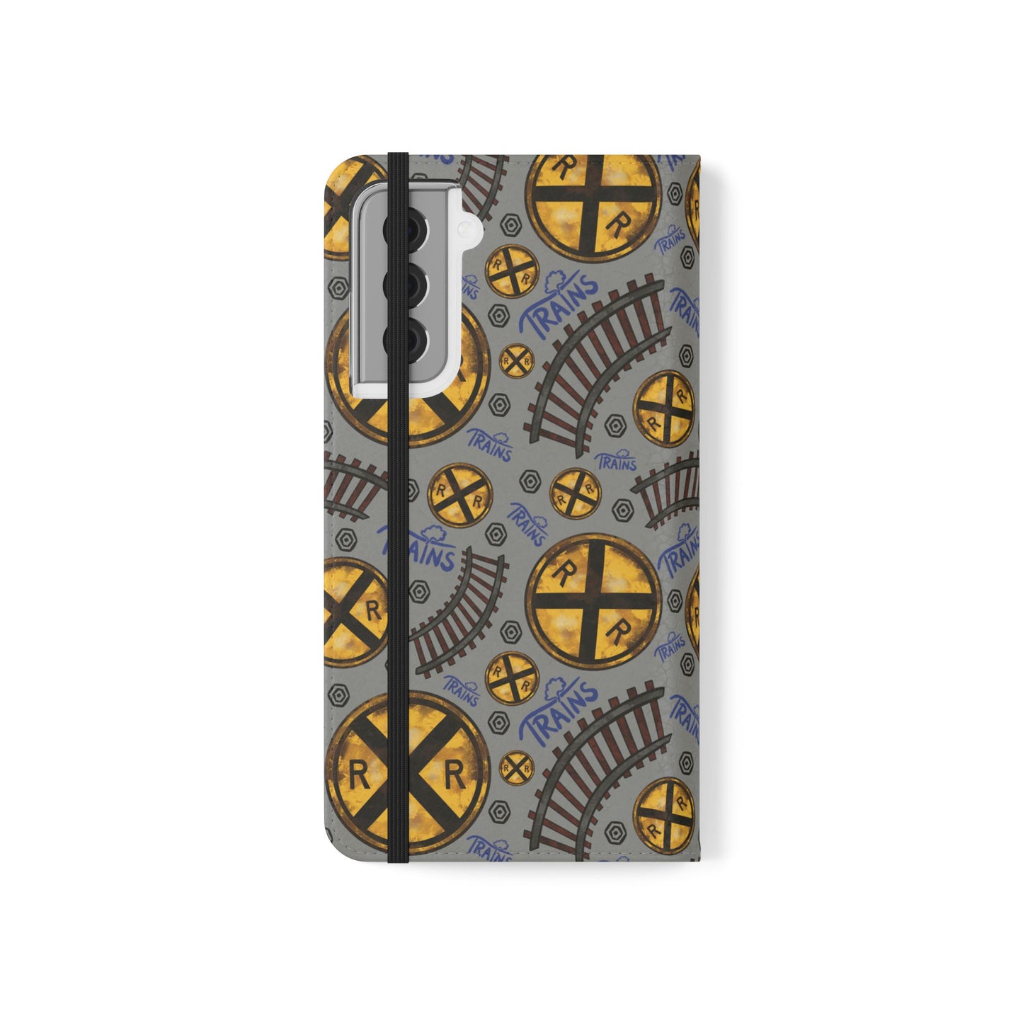 Railroad Sign Flip Wallet Phone Case
