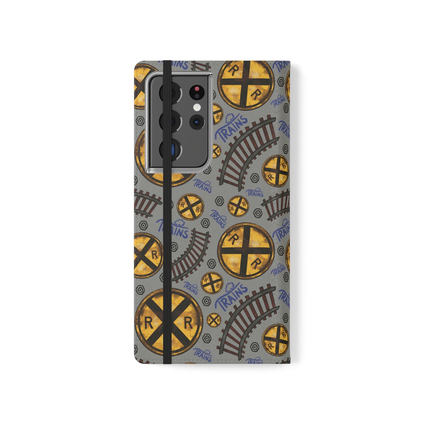 Railroad Sign Flip Wallet Phone Case