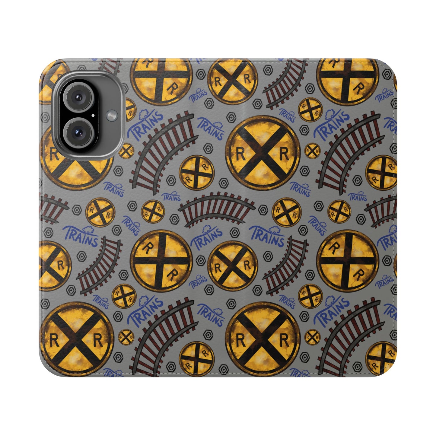 Railroad Sign Flip Wallet Phone Case