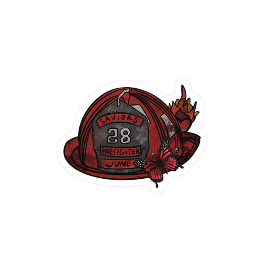 Saviors Firefighter Hat Vinyl Sticker Decal