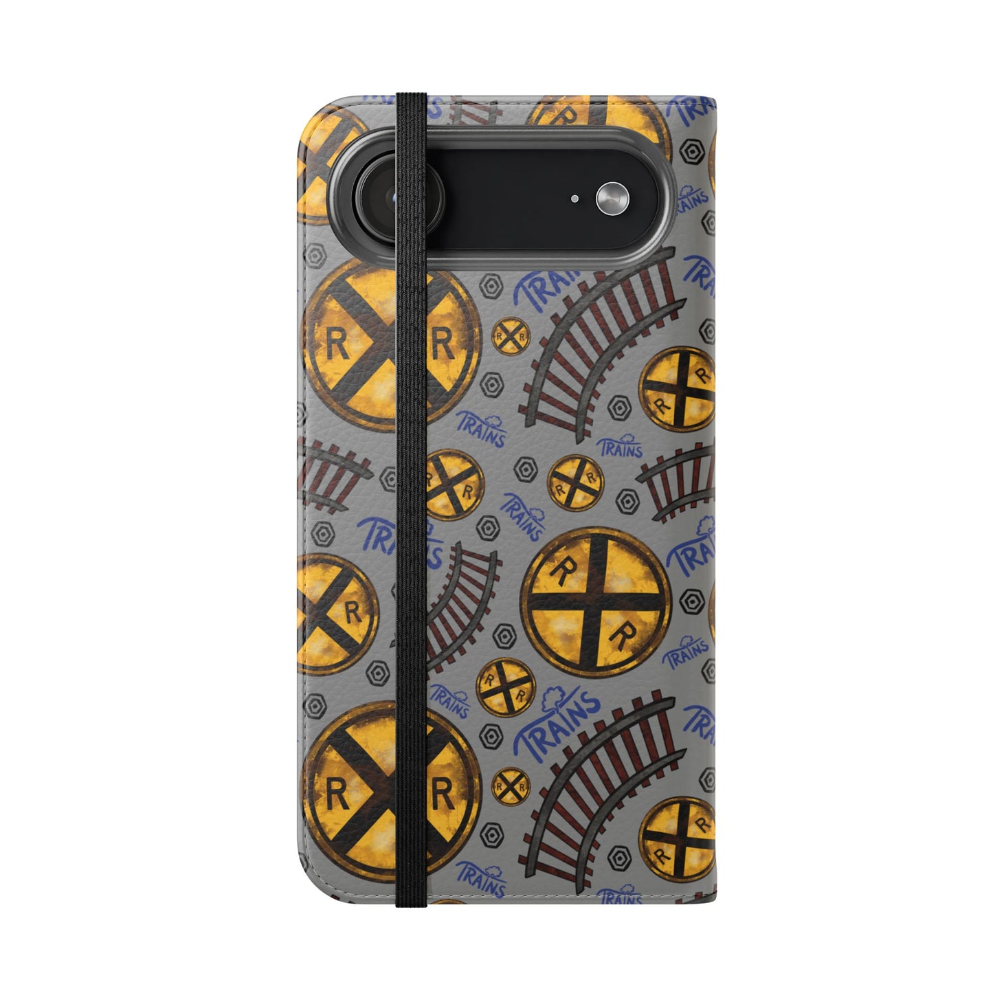 Railroad Sign Flip Wallet Phone Case