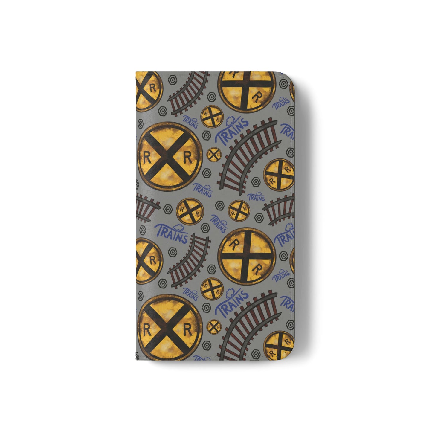 Railroad Sign Flip Wallet Phone Case