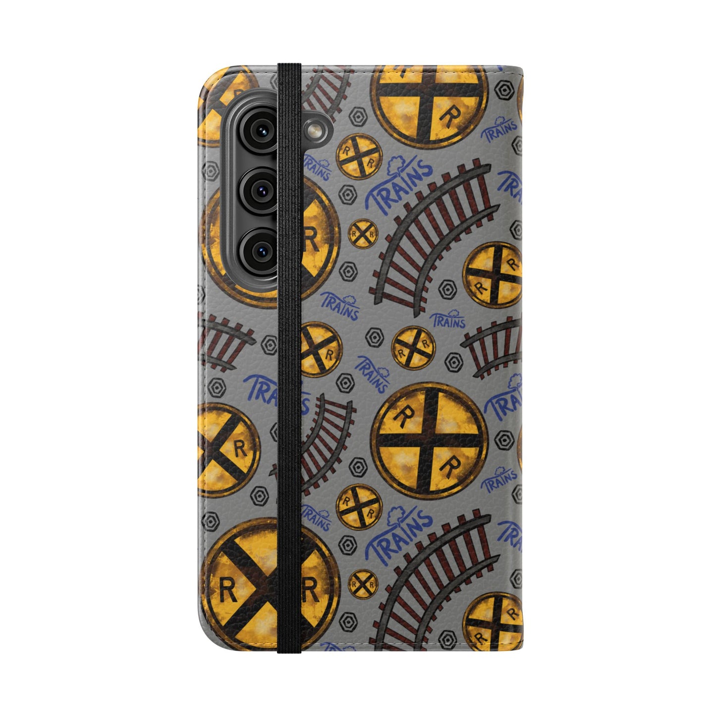Railroad Sign Flip Wallet Phone Case