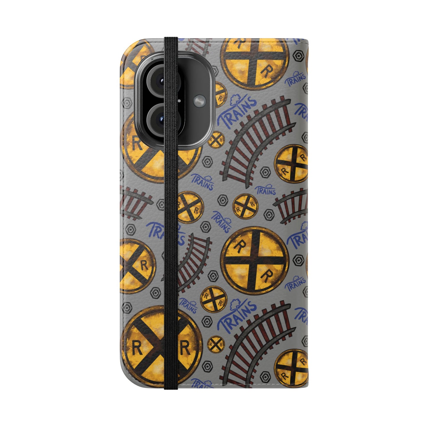Railroad Sign Flip Wallet Phone Case