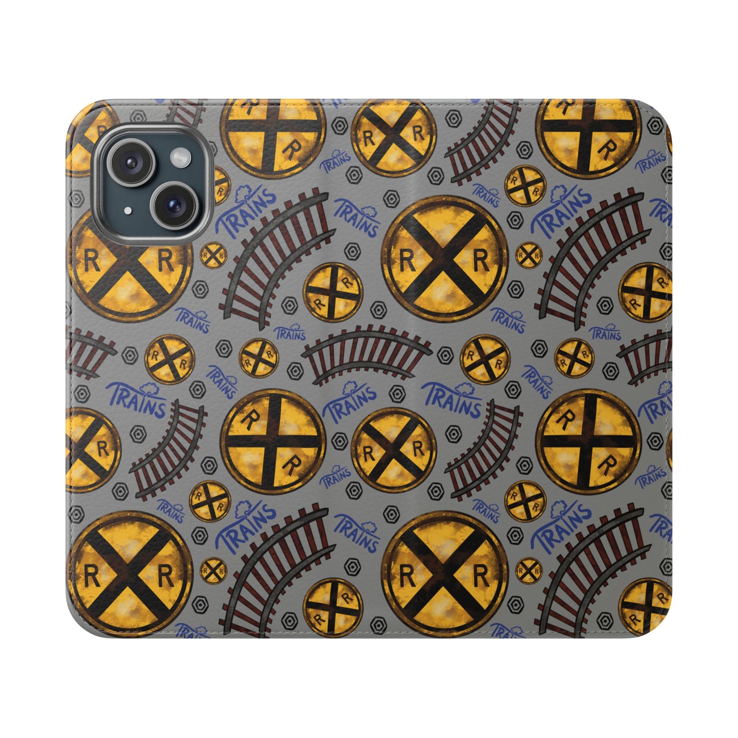 Railroad Sign Flip Wallet Phone Case