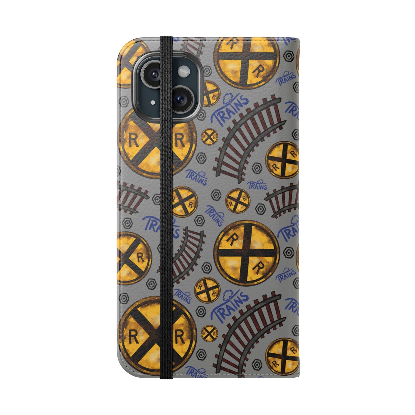 Railroad Sign Flip Wallet Phone Case