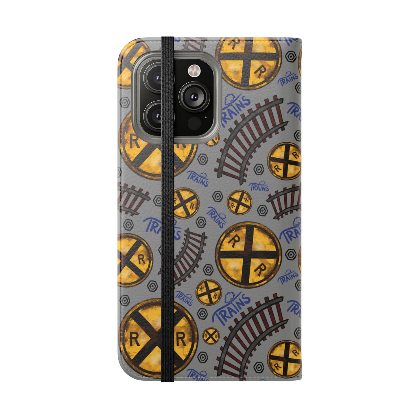 Railroad Sign Flip Wallet Phone Case