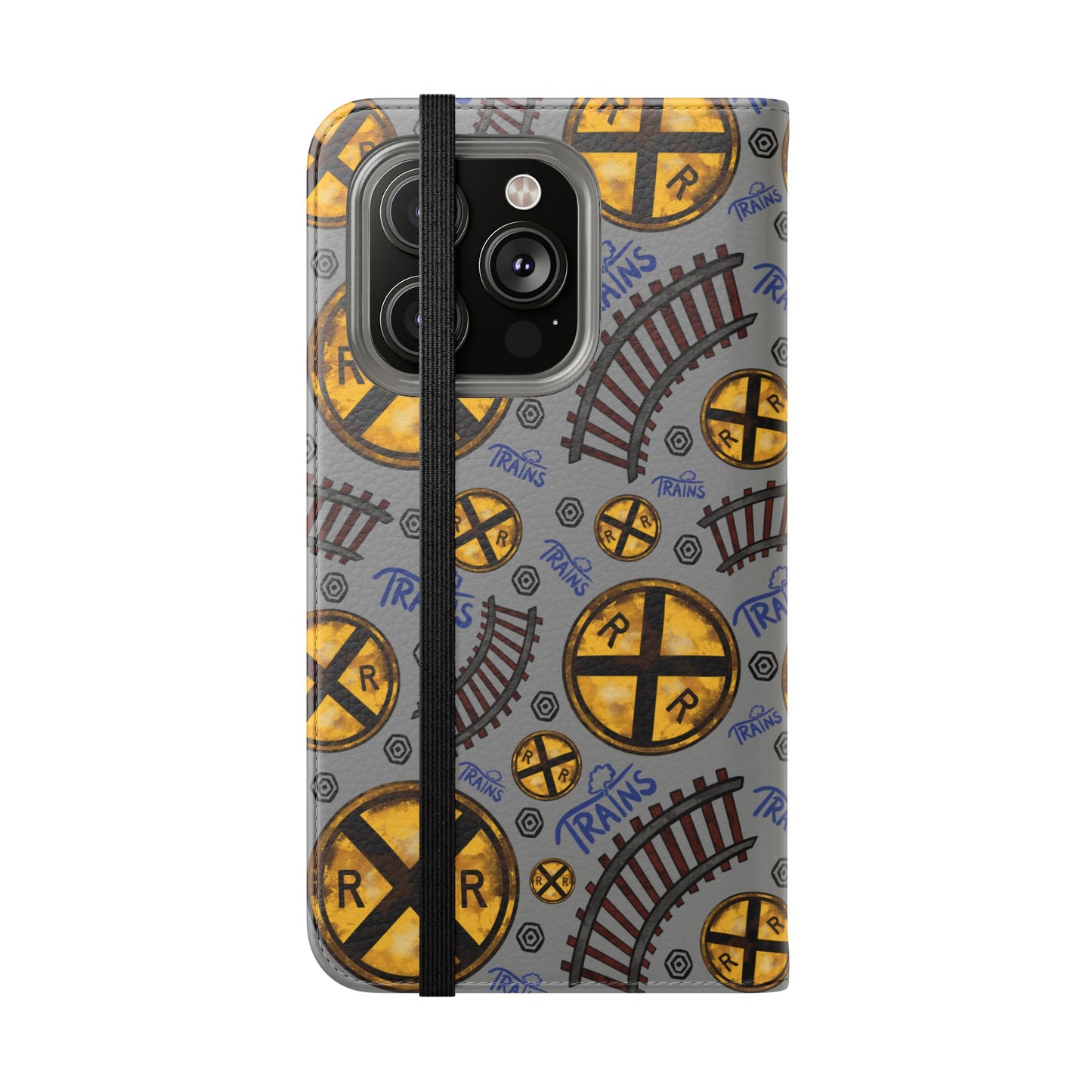 Railroad Sign Flip Wallet Phone Case