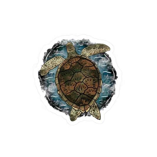 SeaTurtle Kiss Cut Vinyl Decals | Ocean Decor, Nature Stickers, Sea Turtle Vinyl, Laptop Decor, Watercolor Stickers