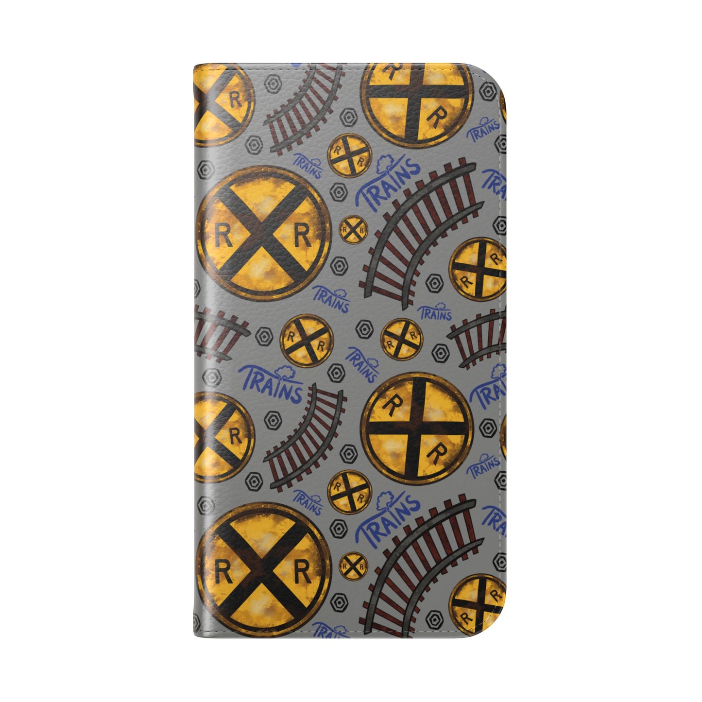 Railroad Sign Flip Wallet Phone Case