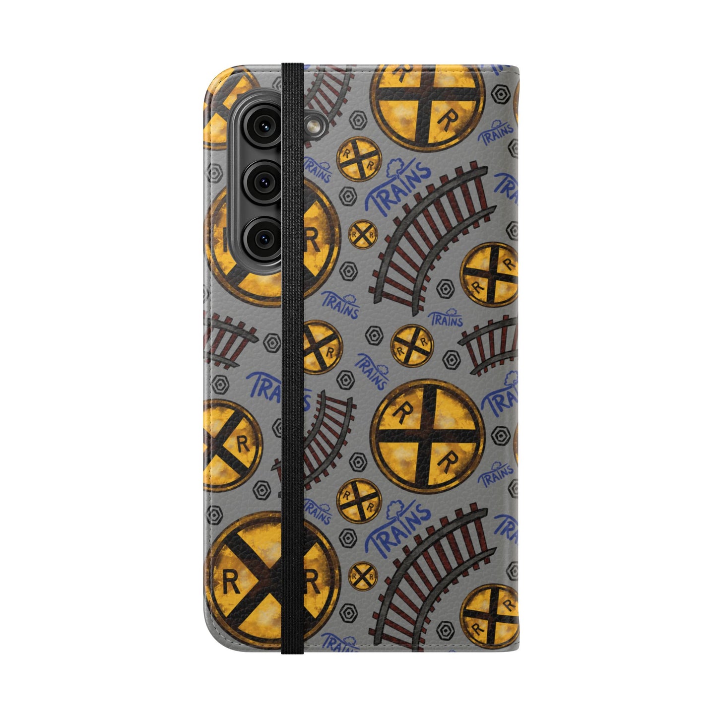 Railroad Sign Flip Wallet Phone Case