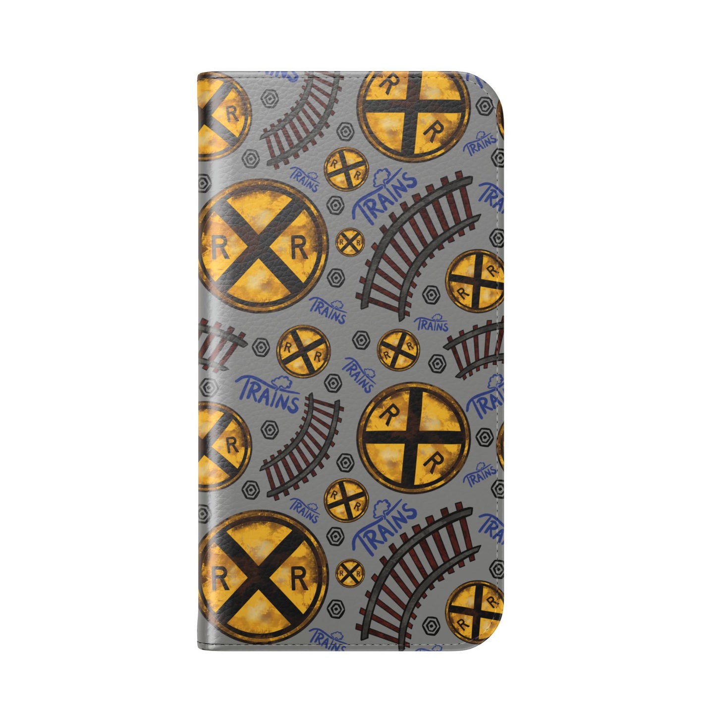 Railroad Sign Flip Wallet Phone Case