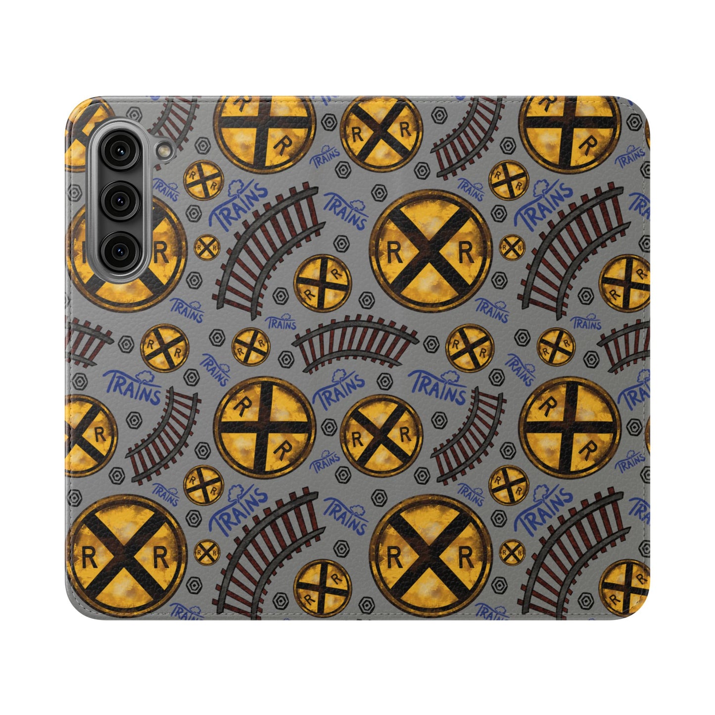 Railroad Sign Flip Wallet Phone Case