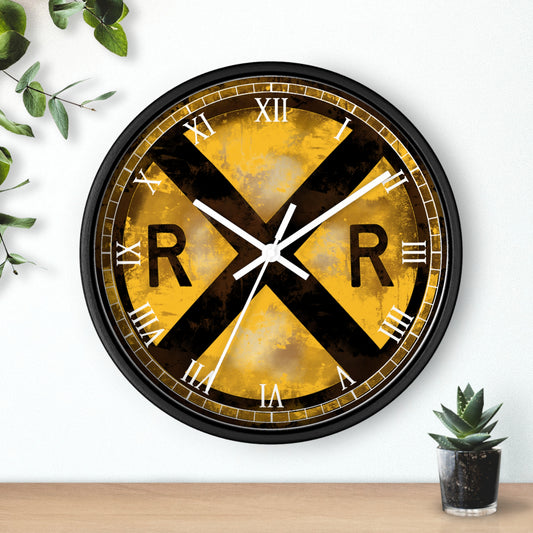 Railroad Sign Wall Clock