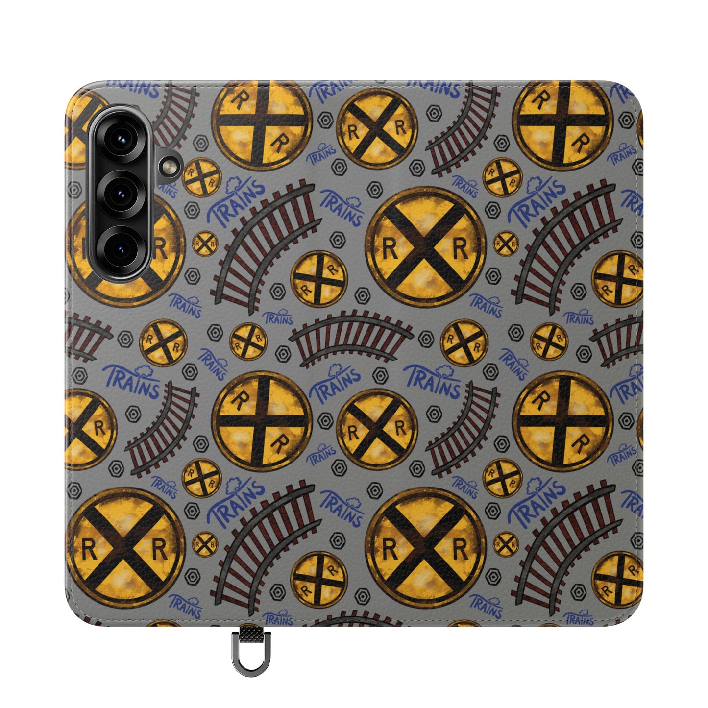 Railroad Sign Flip Wallet Phone Case