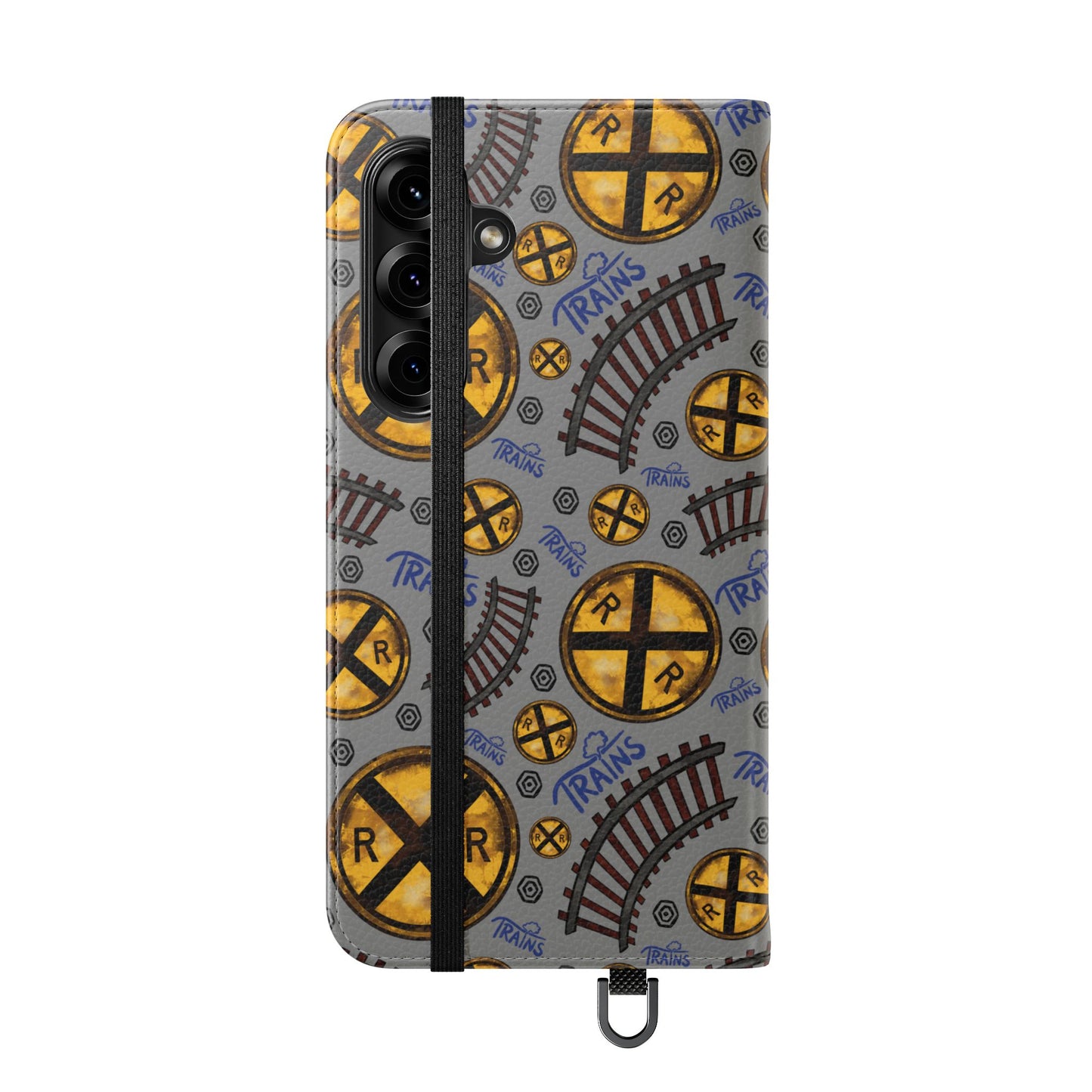 Railroad Sign Flip Wallet Phone Case