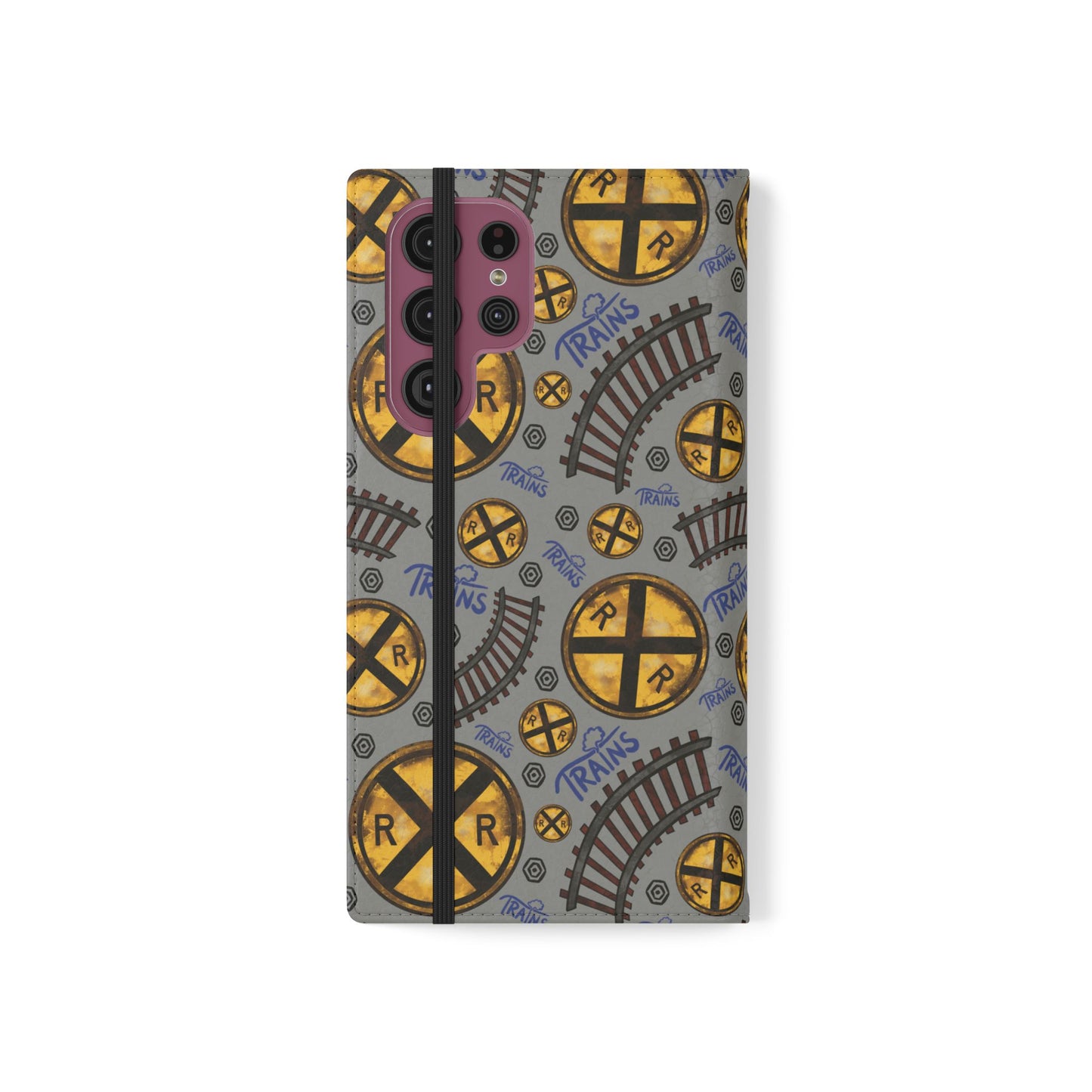 Railroad Sign Flip Wallet Phone Case