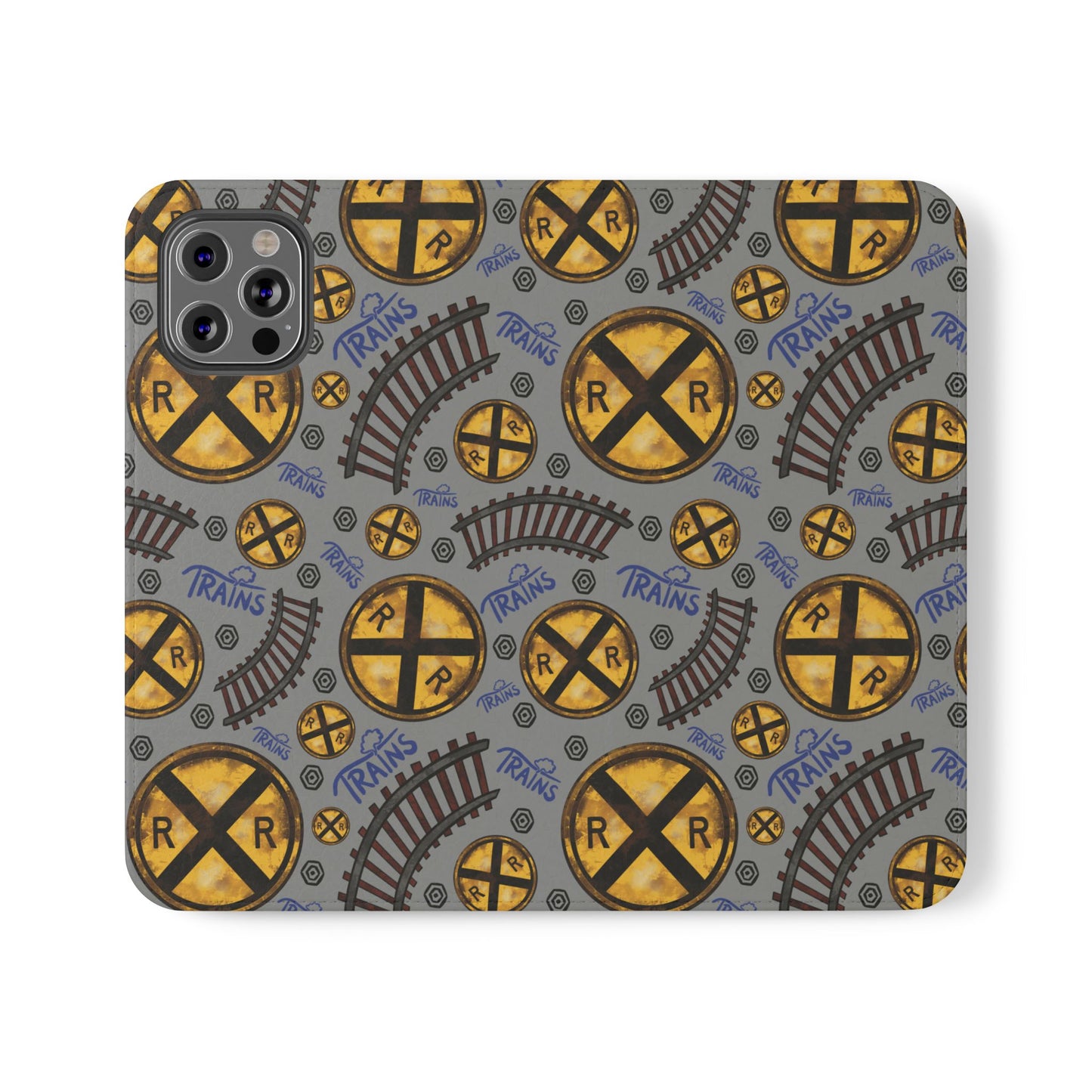Railroad Sign Flip Wallet Phone Case