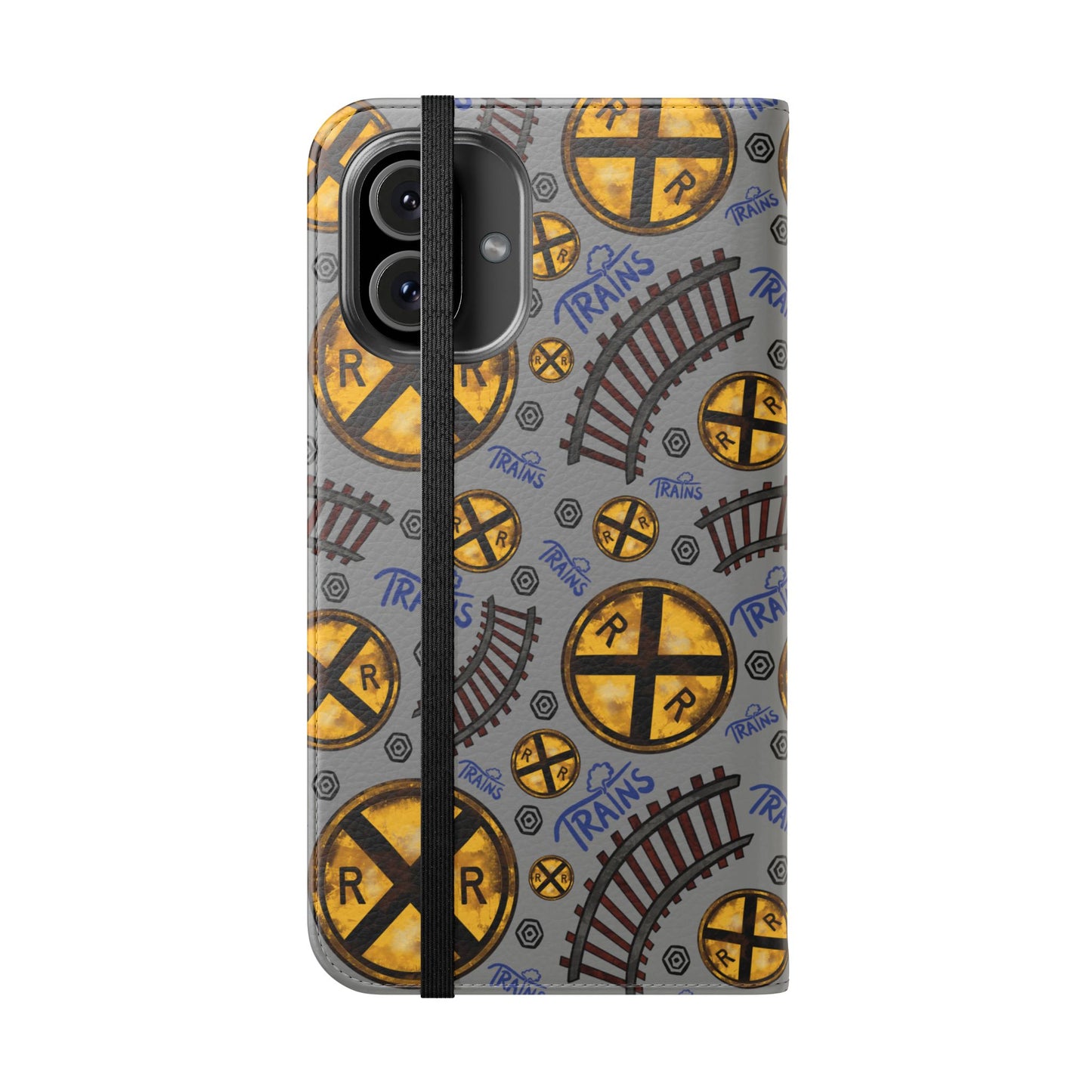 Railroad Sign Flip Wallet Phone Case