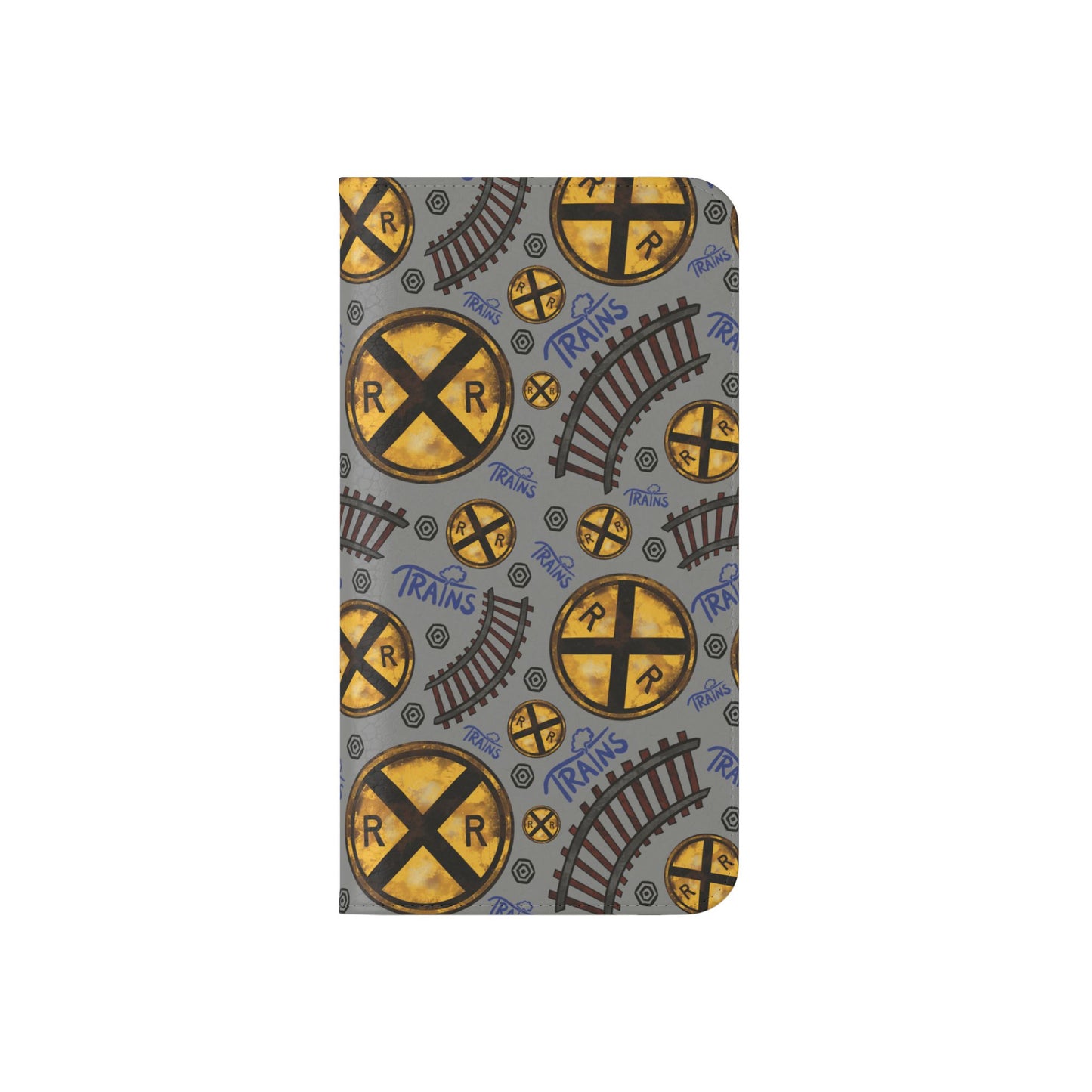 Railroad Sign Flip Wallet Phone Case