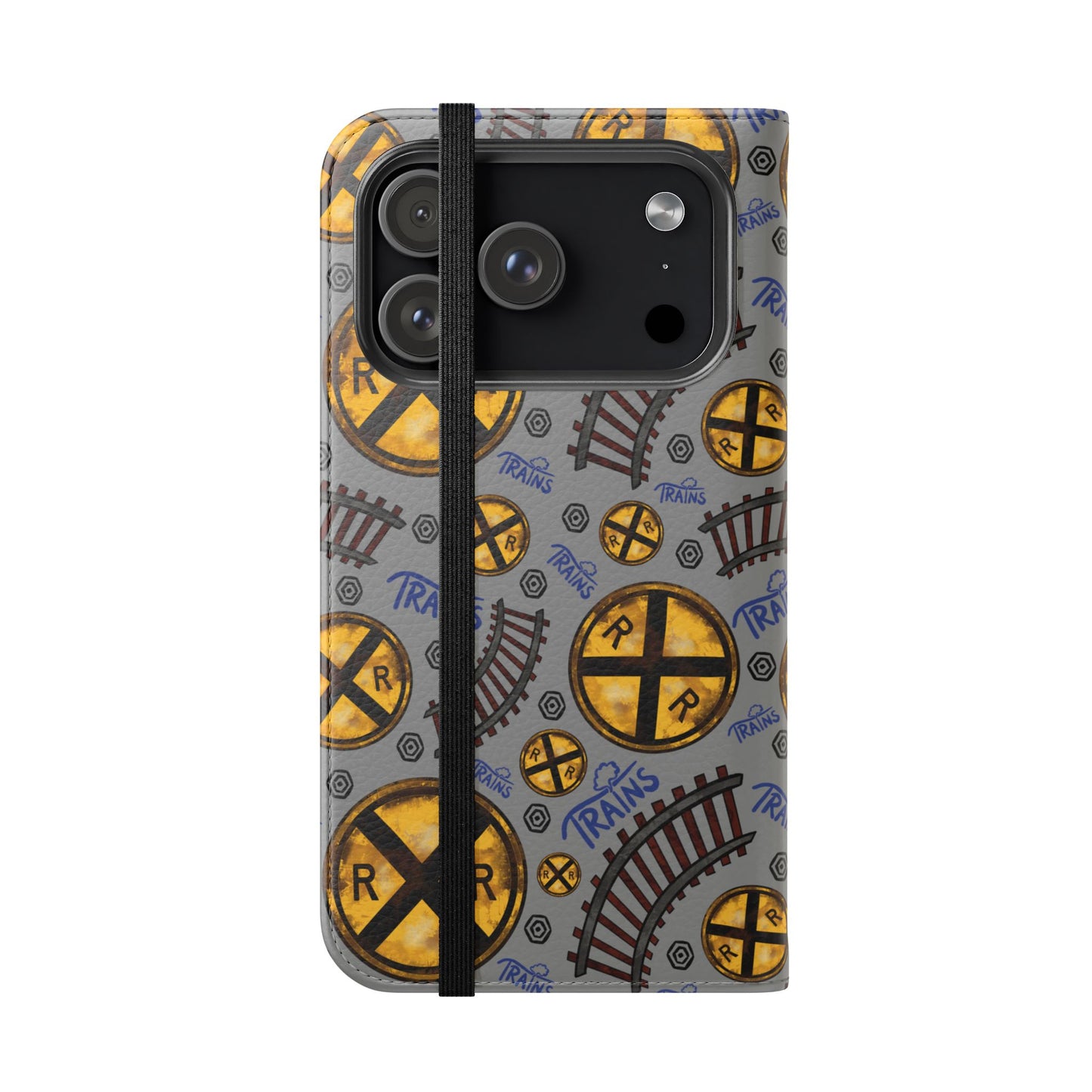 Railroad Sign Flip Wallet Phone Case