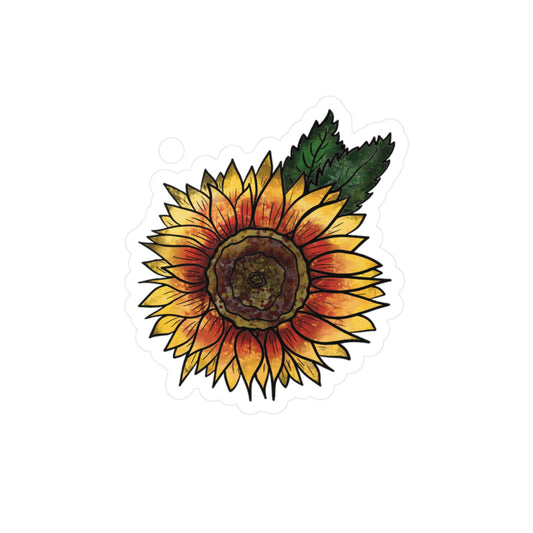 Sunflower Ring of Fire Kiss-Cut Vinyl Decals, Nature-Inspired Stickers for Home Decor, Laptop, Water Bottle, Perfect for Gifts, Gardening Enthusiast