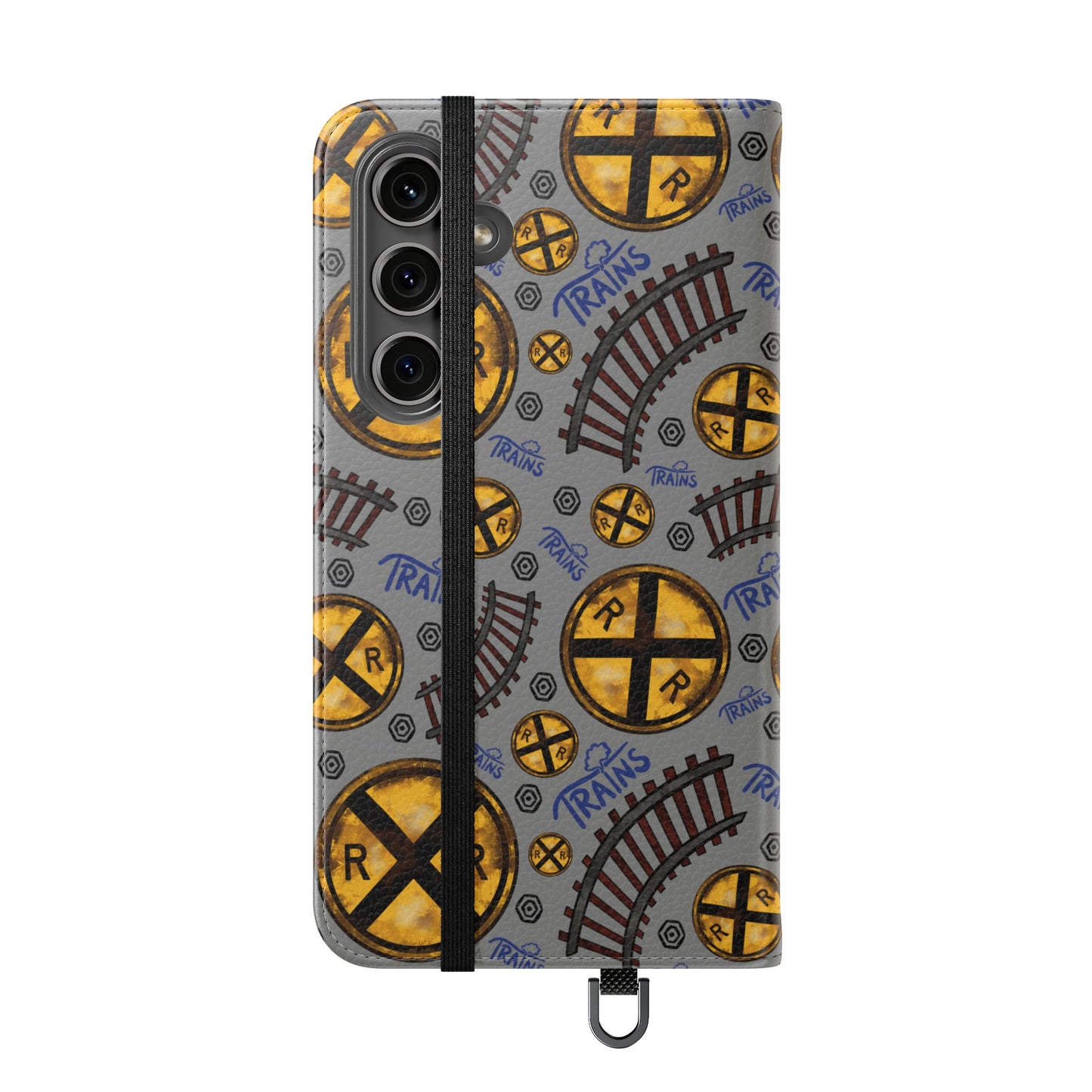 Railroad Sign Flip Wallet Phone Case