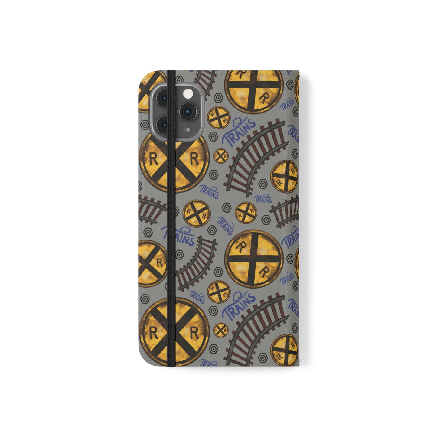 Railroad Sign Flip Wallet Phone Case