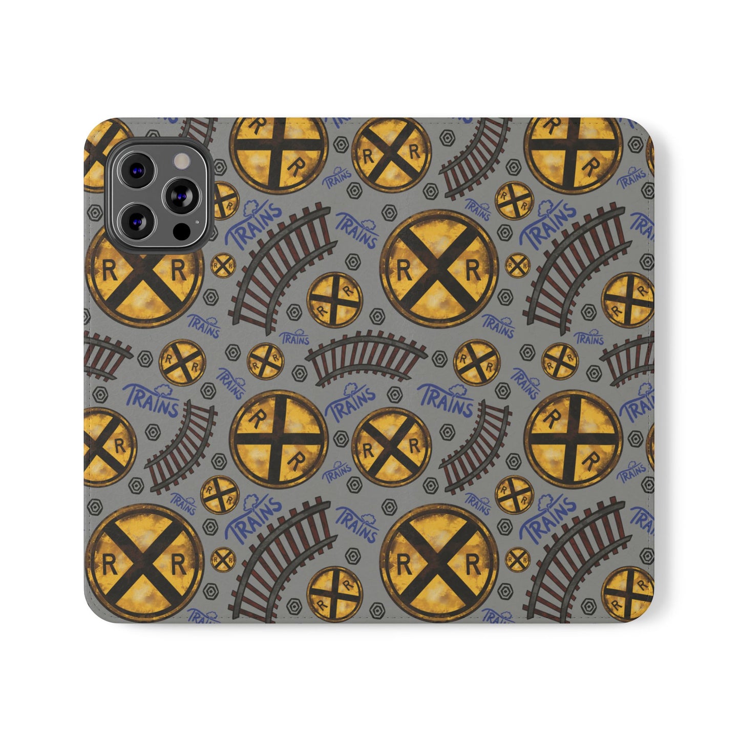 Railroad Sign Flip Wallet Phone Case