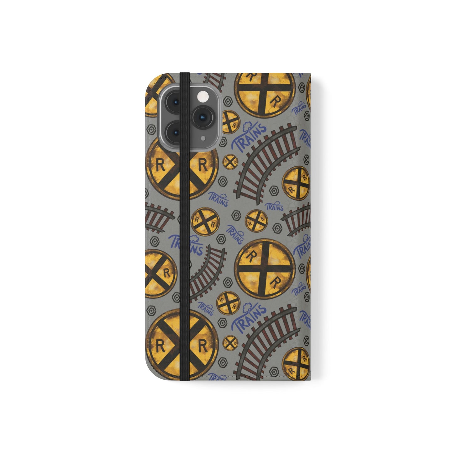 Railroad Sign Flip Wallet Phone Case