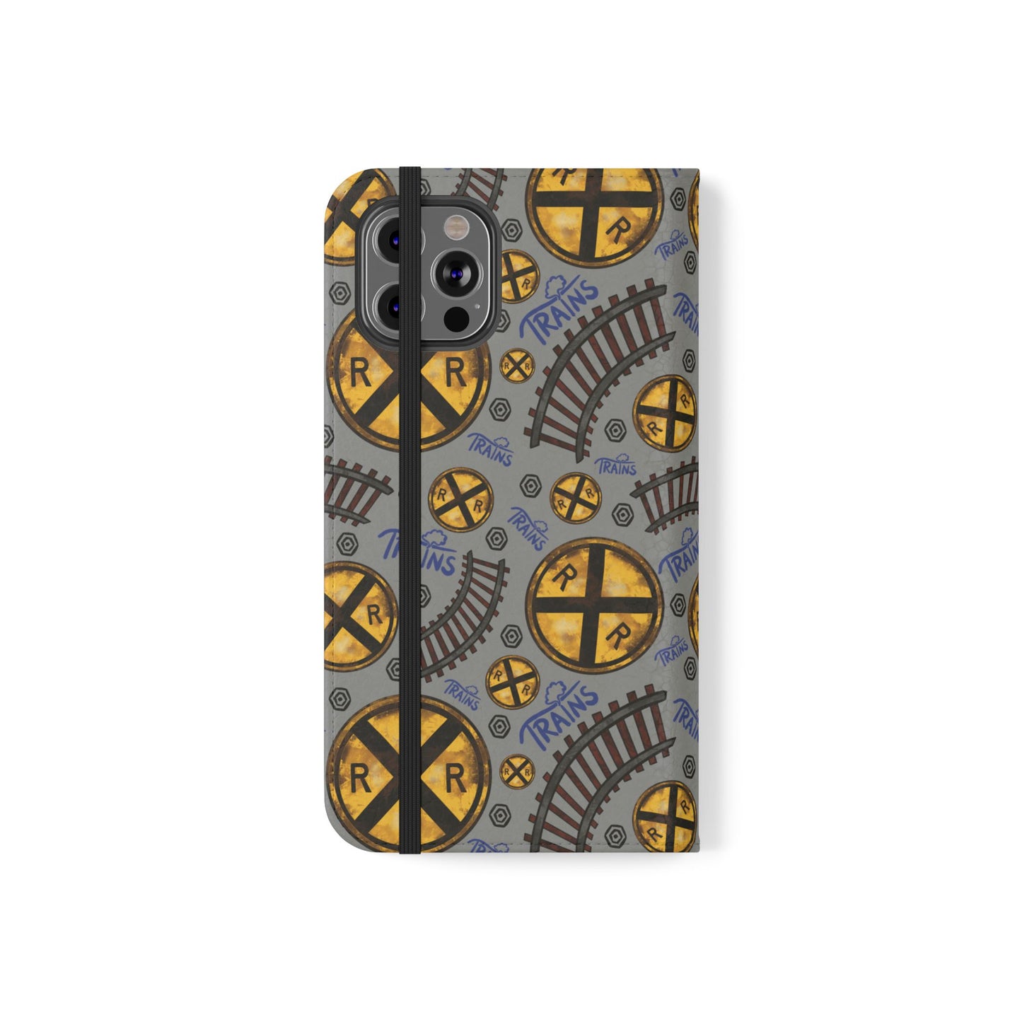 Railroad Sign Flip Wallet Phone Case