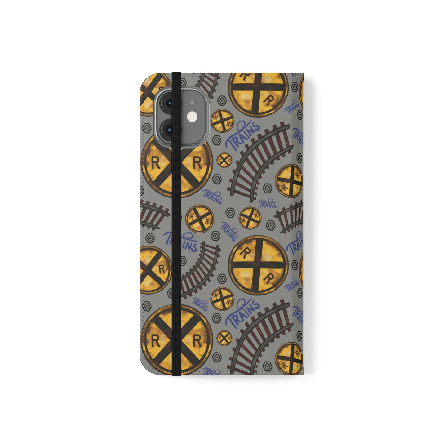 Railroad Sign Flip Wallet Phone Case