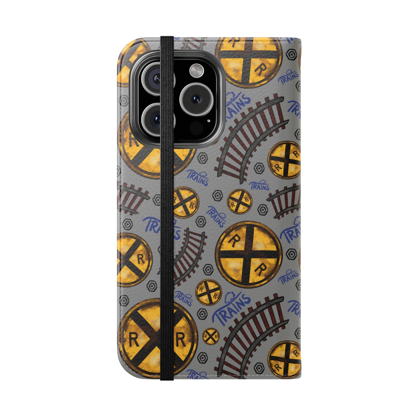 Railroad Sign Flip Wallet Phone Case