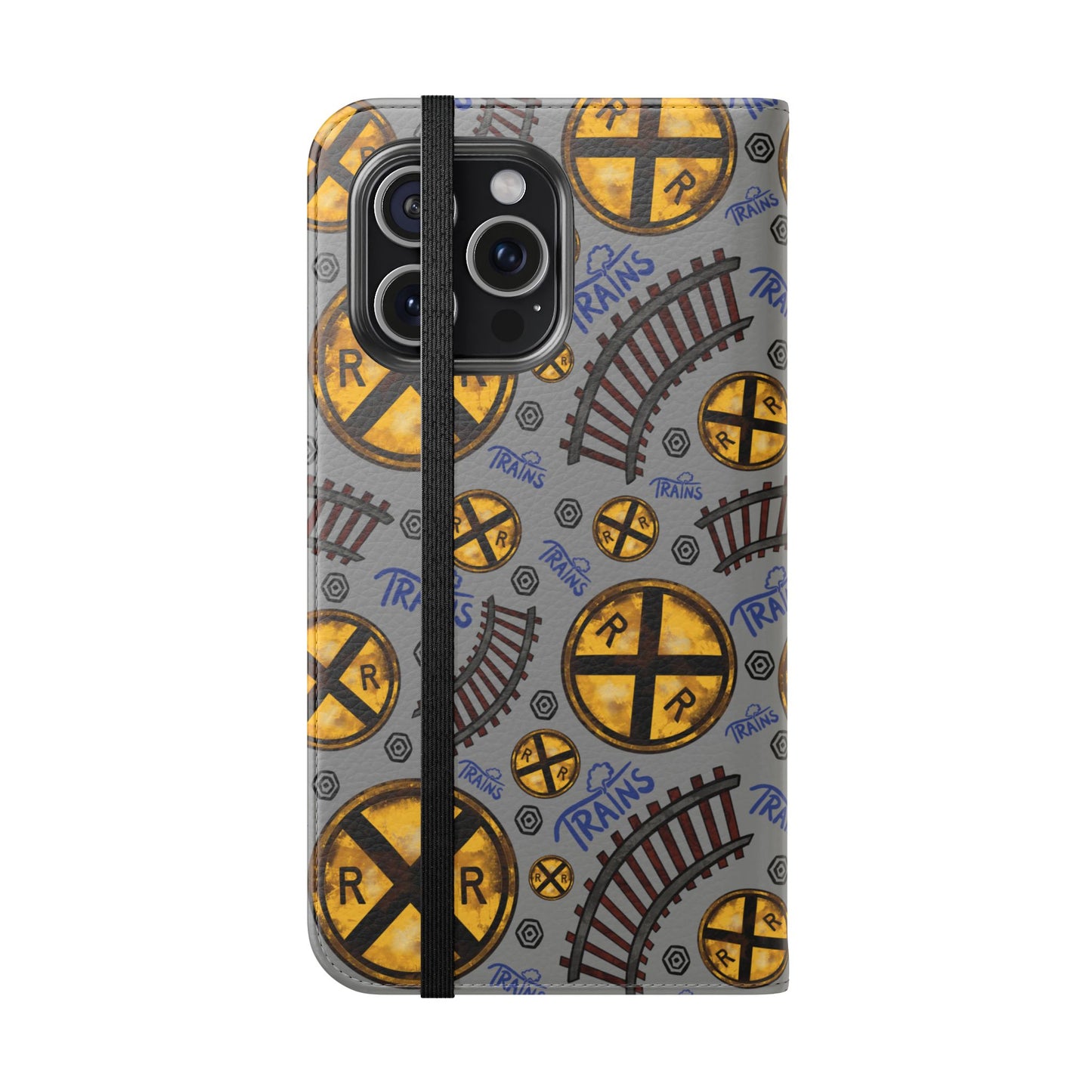 Railroad Sign Flip Wallet Phone Case