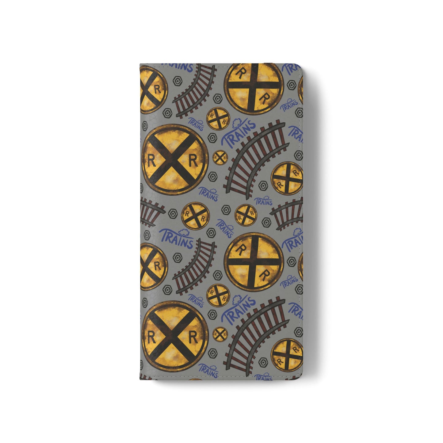 Railroad Sign Flip Wallet Phone Case