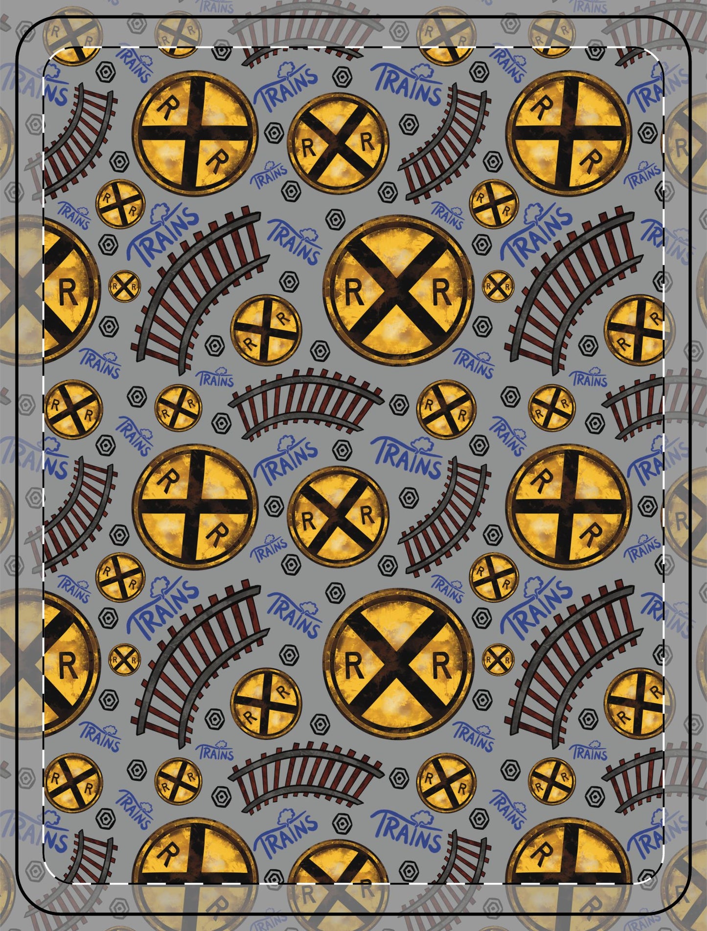 Railroad Pixel Fleece Blanket - Soft & Cozy Throw for Train Lovers
